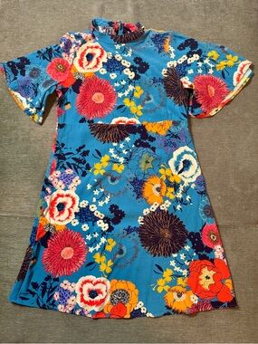 Uncle Frank Blue Floral Mini Dress cottagecore